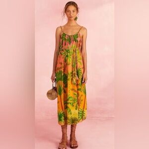 Farm Rio XXS Sunrise Scenario Halter Dress